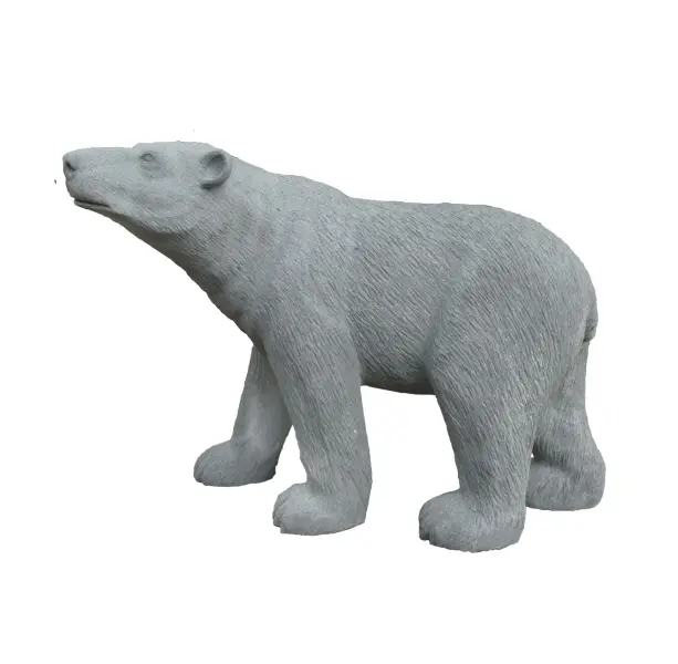 Product image of the product “Polar Bear heading to the right made from riverstone by the artist 140cm length ”